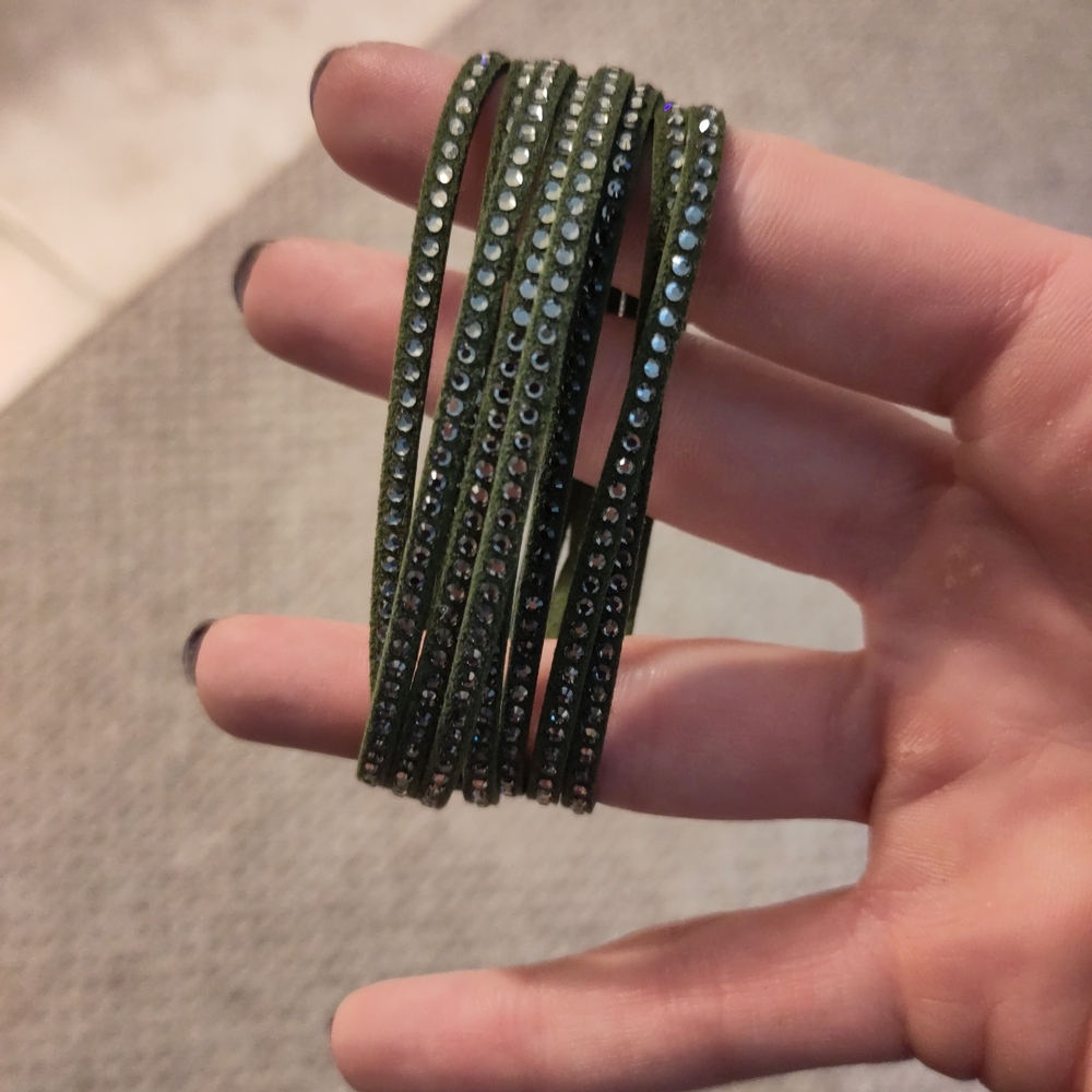 Touchstone Crystal Green Wrap Bracelet